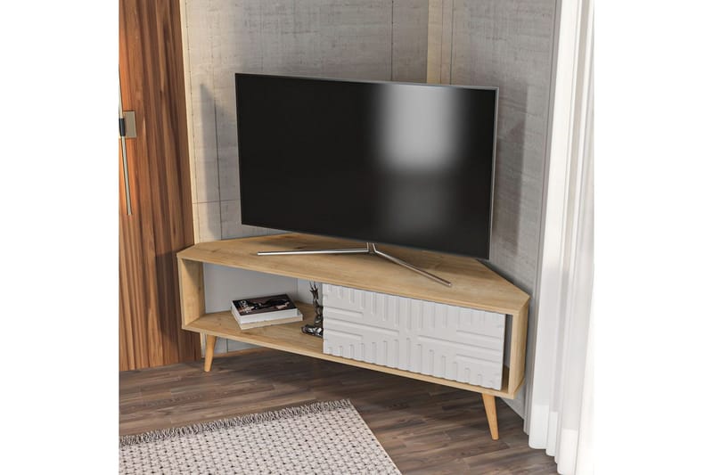 Abbas Tv-bänk 140 cm - Ek/Vit - Möbler - Tv möbel & mediamöbel - TV bänk & mediabänk