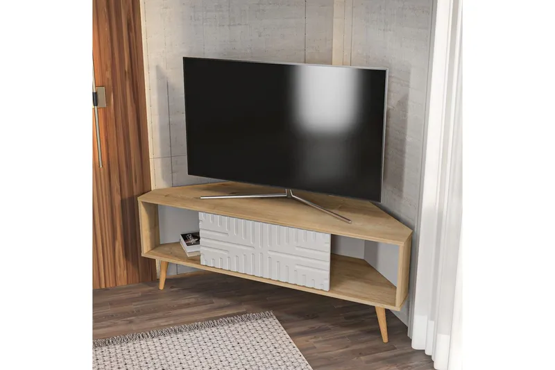 Abbas Tv-bänk 140 cm - Ek/Vit - Möbler - Tv möbel & mediamöbel - TV bänk & mediabänk