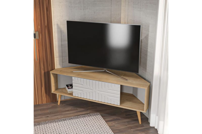 Abbas Tv-bänk 140 cm - Ek/Vit - Möbler - Tv möbel & mediamöbel - TV bänk & mediabänk