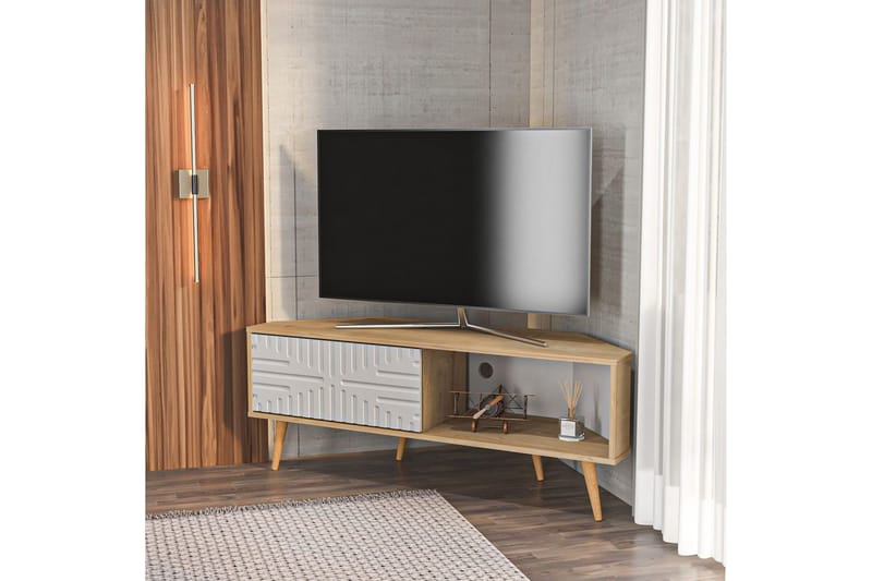 Abbas Tv-bänk 140 cm - Ek/Vit - Möbler - Tv möbel & mediamöbel - TV bänk & mediabänk