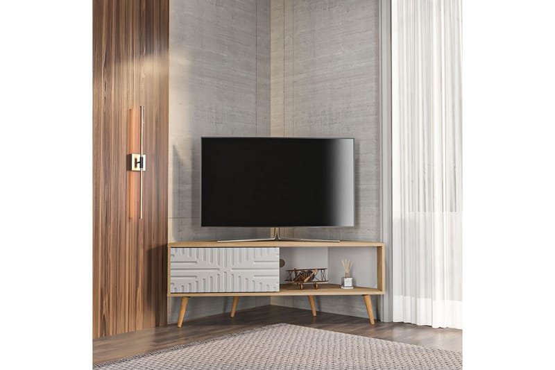 Abbas Tv-bänk 140 cm - Ek/Vit - Möbler - Tv möbel & mediamöbel - TV bänk & mediabänk