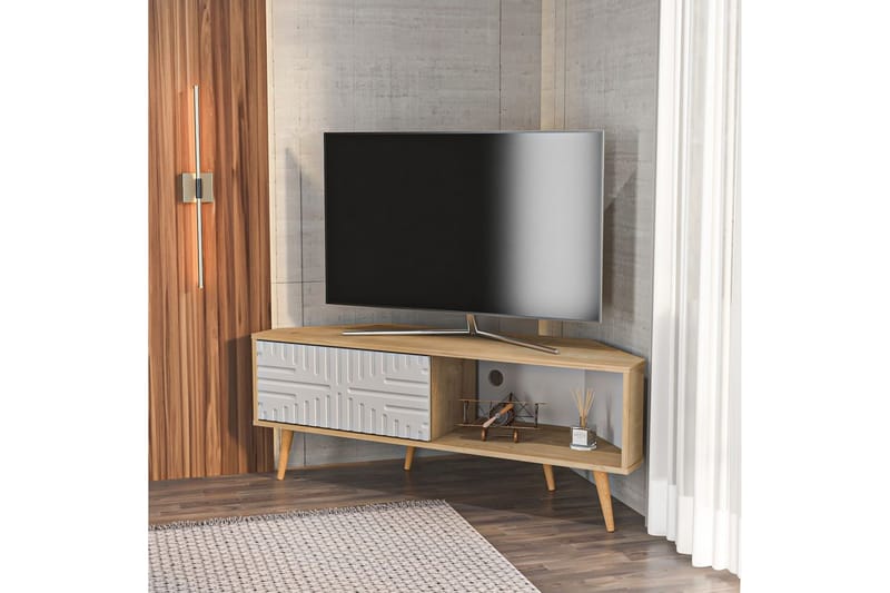 Abbas Tv-bänk 140 cm - Ek/Vit - Möbler - Tv möbel & mediamöbel - TV bänk & mediabänk