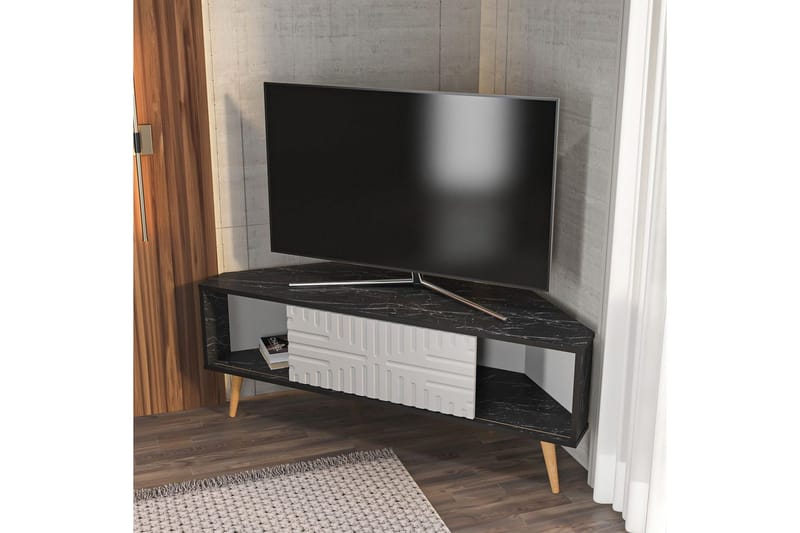 Abbas Tv-bänk 140 cm - Svart/Vit - Möbler - Tv möbel & mediamöbel - TV bänk & mediabänk