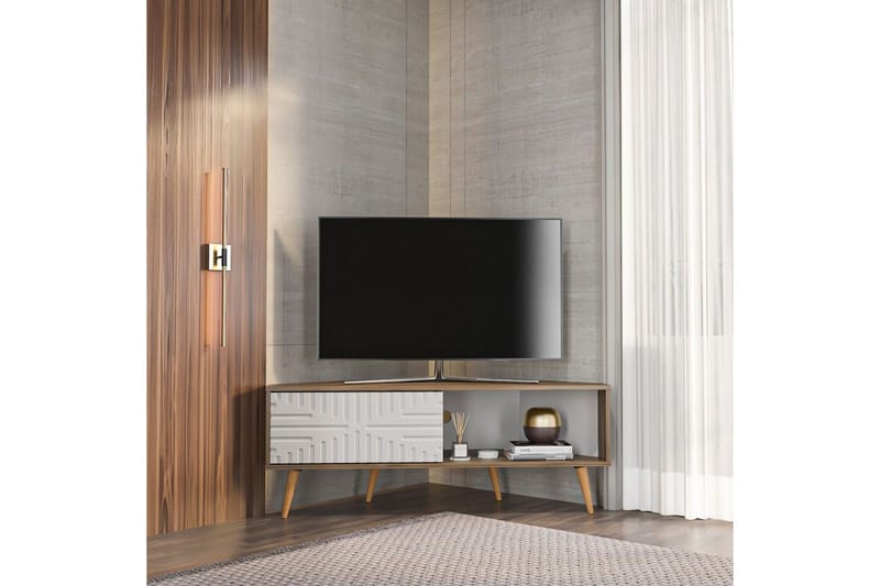 Abbas Tv-bänk 140 cm - Valnöt/Vit - Möbler - Tv möbel & mediamöbel - TV bänk & mediabänk