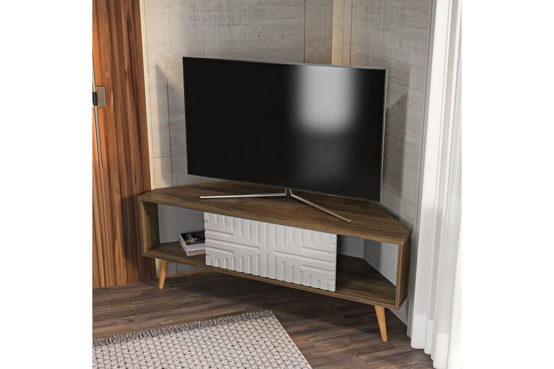 Abbas Tv-bänk 140 cm - Valnöt/Vit - Möbler - Tv möbel & mediamöbel - TV bänk & mediabänk