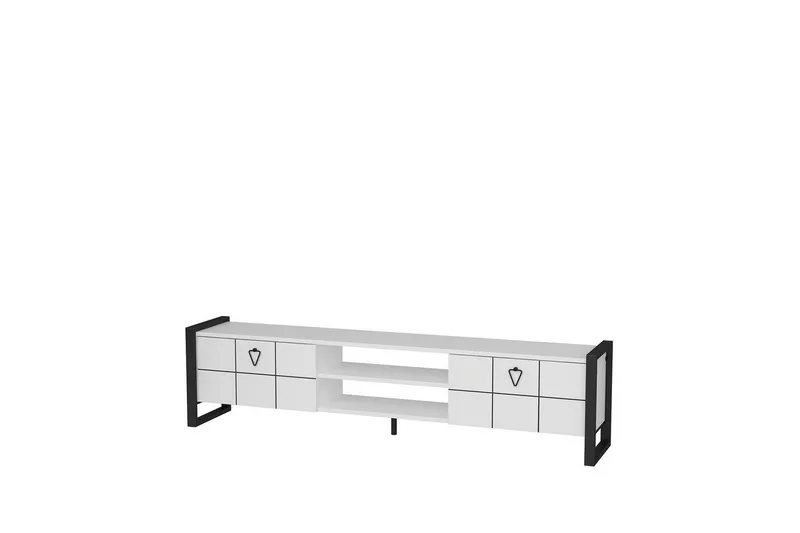 Abbas Tv-bänk 184 cm - Vit/Svart - Möbler - Tv möbel & mediamöbel - TV bänk & mediabänk