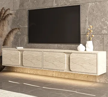 Adilen TV-bänk 180x30x30 cm - Travertin - Möbler - Tv möbel & mediamöbel - TV bänk & mediabänk