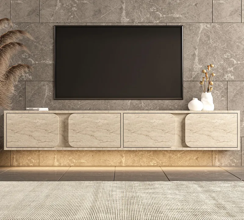 Adilen TV-bänk 180x30x30 cm - Travertin - Möbler - Tv möbel & mediamöbel - TV bänk & mediabänk