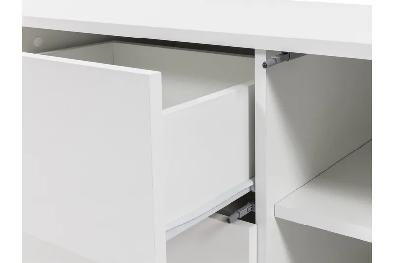 Agawal Golvstående Tv Bänk 141 cm med Förvaring i Målat Trä - Beige - Möbler - Tv möbel & mediamöbel - TV bänk & mediabänk