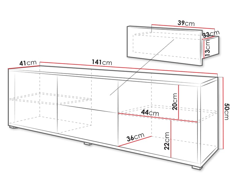 Agawal Tv-bänk 141 cm - Brun - Möbler - Tv möbel & mediamöbel - TV bänk & mediabänk