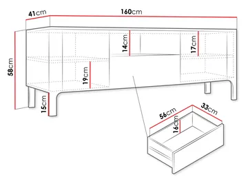 Aggarwal Golvstående Tv Bänk 160 cm med Förvaring i Mörkt Trä - Beige - Möbler - Tv möbel & mediamöbel - TV bänk & mediabänk