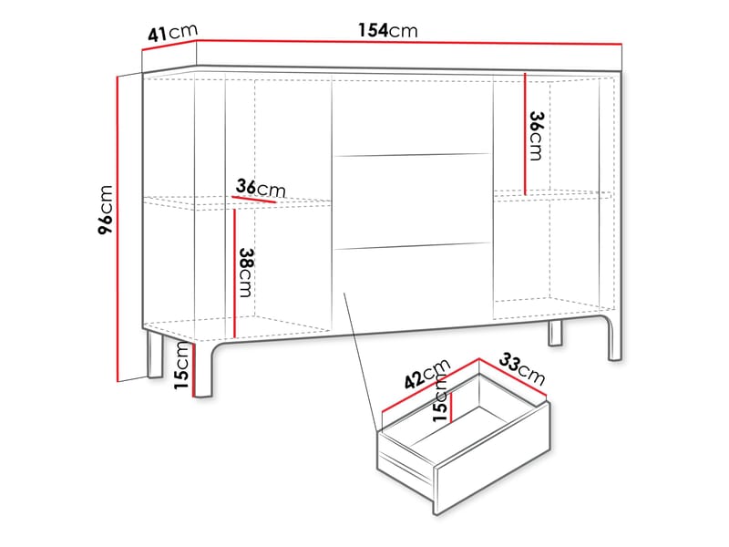 Aggarwal Skänk 154 cm - Förvaring - Förvaringsmöbler - Sideboard & skänk