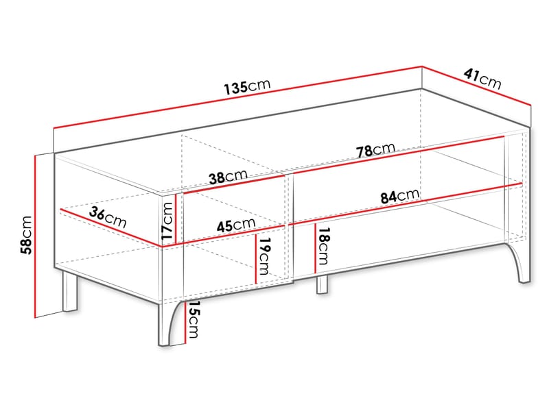 Aggarwal Tv-Bänk 135 cm - Möbler - Tv möbel & mediamöbel - TV bänk & mediabänk
