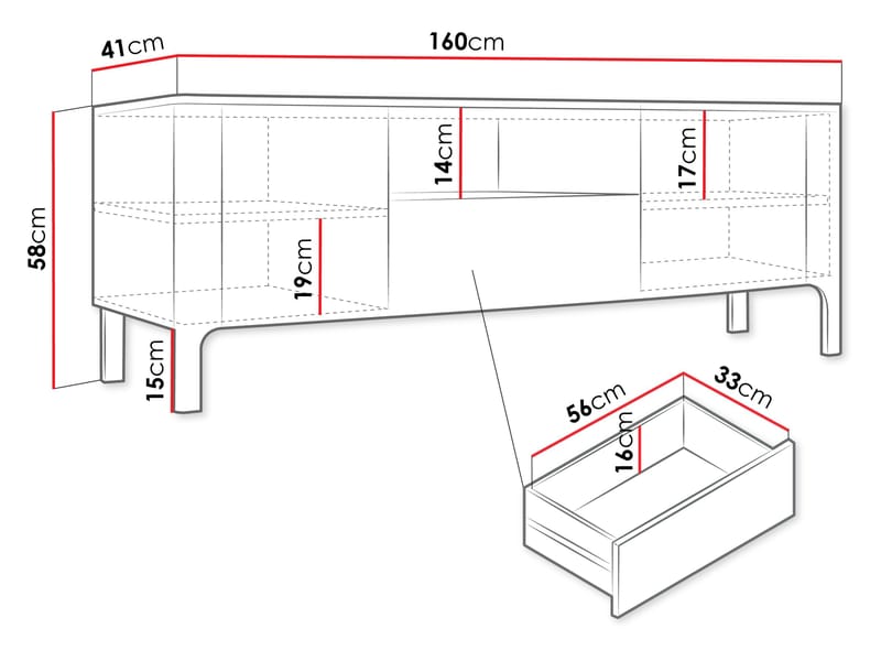 Aggarwal Tv-Bänk 160 cm - Möbler - Tv möbel & mediamöbel - TV bänk & mediabänk