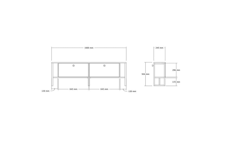 Ahu Tv-bänk 160 cm - Valnöt - Möbler - Tv möbel & mediamöbel - TV bänk & mediabänk