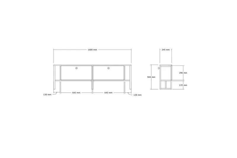 Ahu Tv-bänk 160 cm - Valnöt - Möbler - Tv möbel & mediamöbel - TV bänk & mediabänk