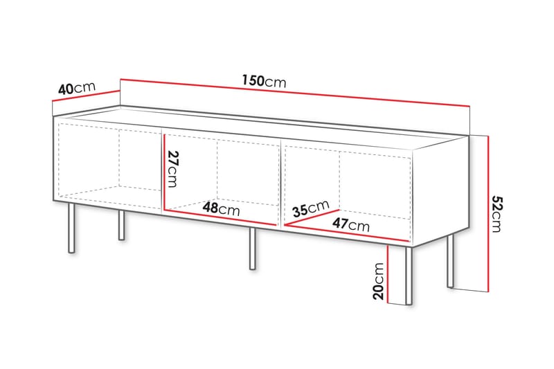 Akie Tv-bänk 150 cm - Beige - Möbler - Tv möbel & mediamöbel - TV bänk & mediabänk