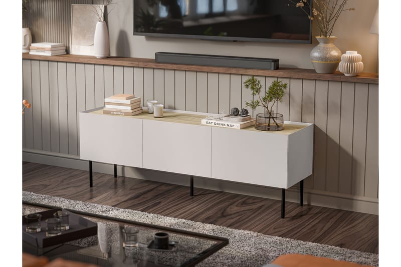 Akie Tv-bänk 150 cm - Beige - Möbler - Tv möbel & mediamöbel - TV bänk & mediabänk