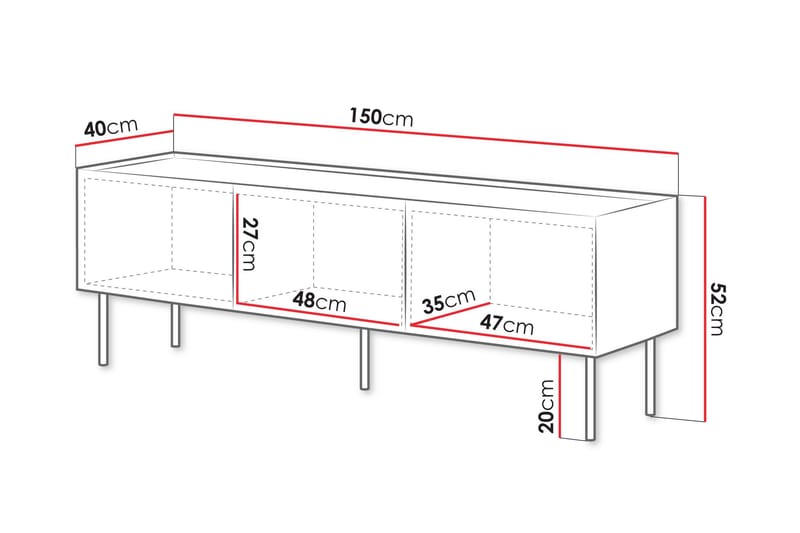 Akie Tv-bänk 150 cm - Grön - Möbler - Tv möbel & mediamöbel - TV bänk & mediabänk