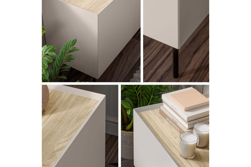 Akie Tv-bänk 200 cm - Beige - Möbler - Tv möbel & mediamöbel - TV bänk & mediabänk