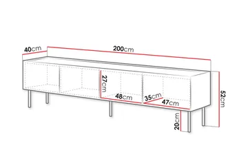 Akie Tv-bänk 200 cm - Beige - Möbler - Tv möbel & mediamöbel - TV bänk & mediabänk
