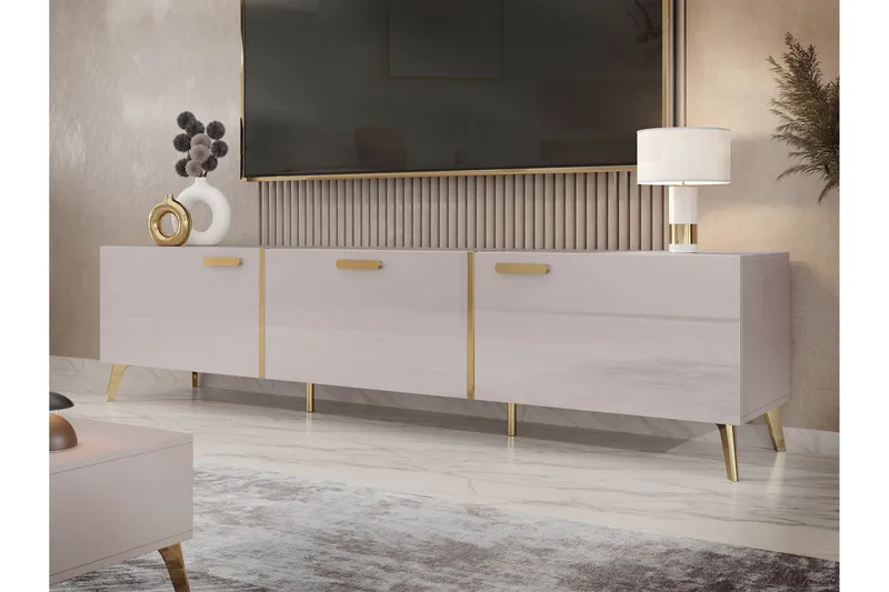 Akihiko Tv-bänk 204 cm - Cashmere - Möbler - Tv möbel & mediamöbel - TV bänk & mediabänk