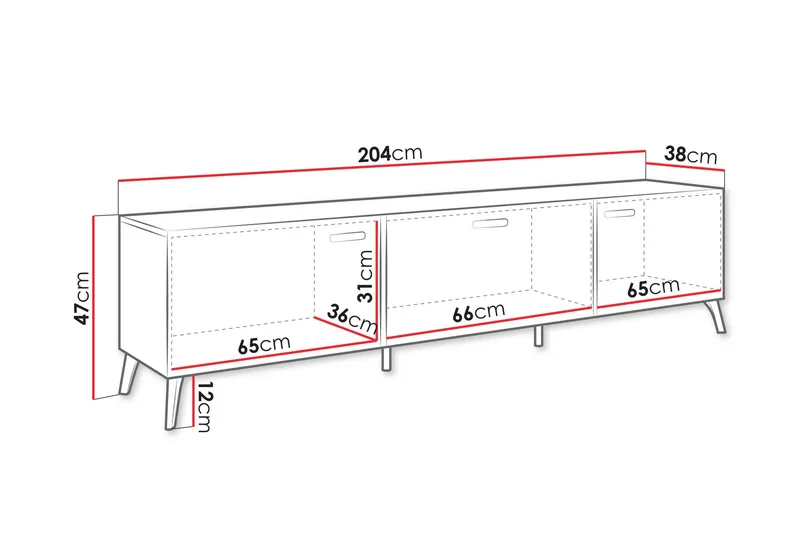 Akihiko Tv-bänk 204 cm - Vit - Möbler - Tv möbel & mediamöbel - TV bänk & mediabänk