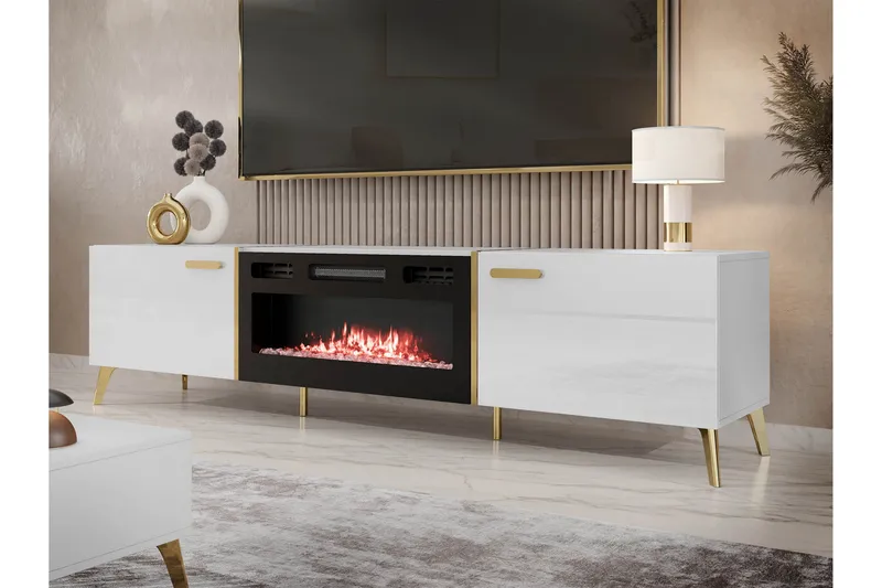 Akihiko Tv-bänk 214 cm - Vit - Möbler - Tv möbel & mediamöbel - TV bänk & mediabänk