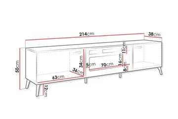 Akihiko Tv-bänk 214 cm - Vit - Möbler - Tv möbel & mediamöbel - TV bänk & mediabänk