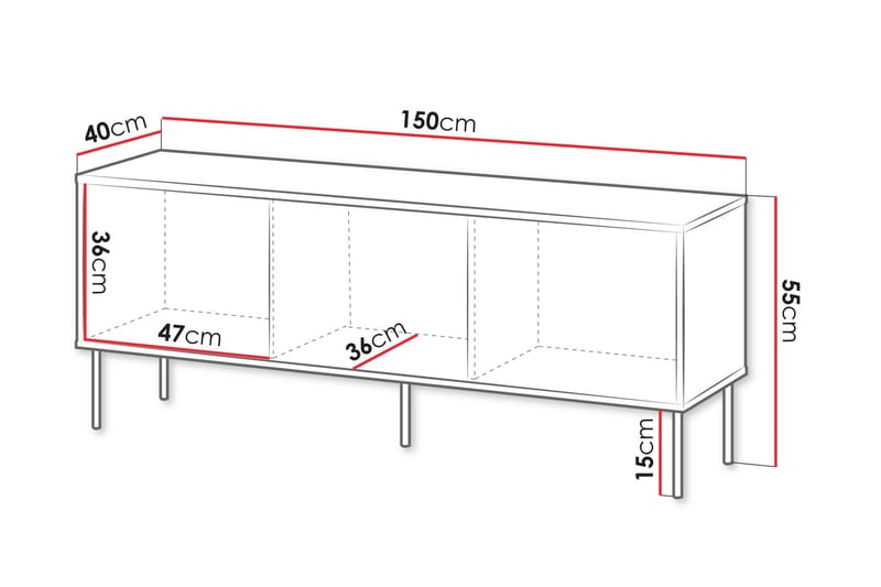 Akiko Tv-bänk 150 cm - Beige - Möbler - Tv möbel & mediamöbel - TV bänk & mediabänk