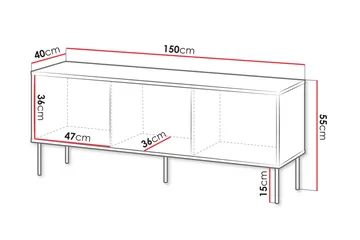 Akiko Tv-bänk 150 cm - Grön - Möbler - Tv möbel & mediamöbel - TV bänk & mediabänk