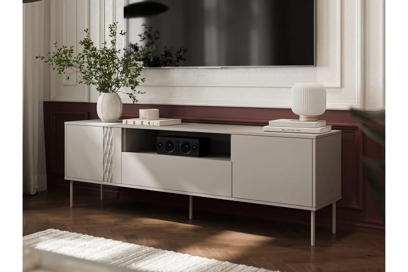 Akiko Tv-bänk 180 cm - Beige - Möbler - Tv möbel & mediamöbel - TV bänk & mediabänk