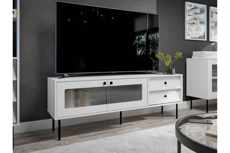 Akilesh Tv-bänk 150 cm - Vit - Möbler - Tv möbel & mediamöbel - TV bänk & mediabänk