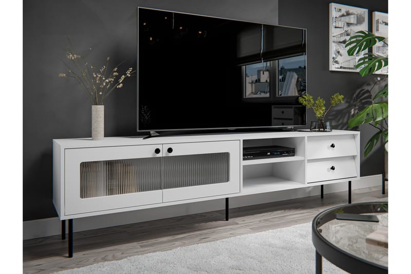 Akilesh Tv-bänk 200 cm - Vit - Möbler - Tv möbel & mediamöbel - TV bänk & mediabänk