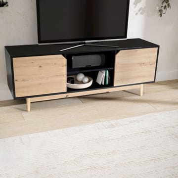 Alaro TV-bänk 150 cm - Svart med ekfärgade fronter/ben - Möbler - Tv möbel & mediamöbel - TV bänk & mediabänk