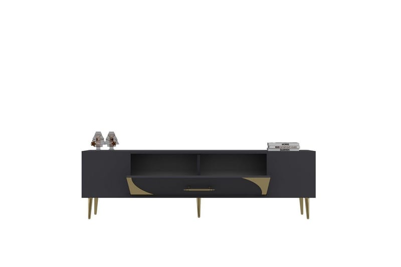 Aldor Tv-bänk 150 cm - Antracit/Guld - Möbler - Tv möbel & mediamöbel - TV bänk & mediabänk