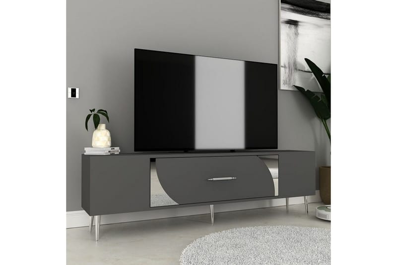 Aldor Tv-bänk 150 cm - Antracit/Silver - Möbler - Tv möbel & mediamöbel - TV bänk & mediabänk