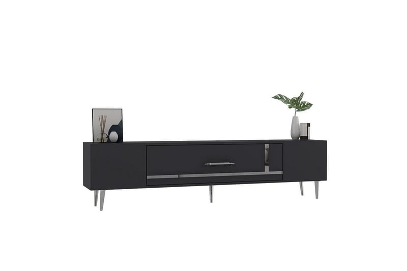 Aldor Tv-bänk 150 cm - Antracit/Silver - Möbler - Tv möbel & mediamöbel - TV bänk & mediabänk
