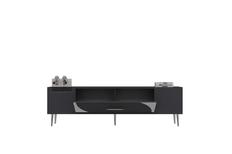 Aldor Tv-bänk 150 cm - Antracit/Silver - Möbler - Tv möbel & mediamöbel - TV bänk & mediabänk