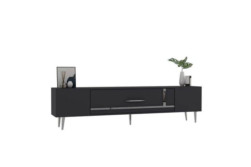 Aldor Tv-bänk 150 cm - Antracit/Silver - Möbler - Tv möbel & mediamöbel - TV bänk & mediabänk