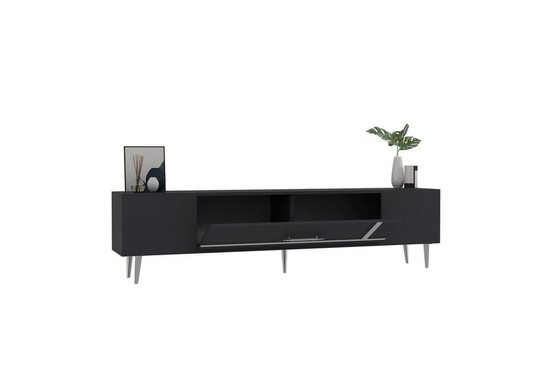 Aldor Tv-bänk 150 cm - Antracit/Silver - Möbler - Tv möbel & mediamöbel - TV bänk & mediabänk