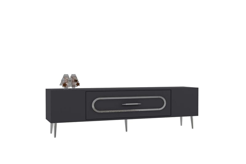 Aldor Tv-bänk 150 cm - Antracit/Silver - Möbler - Tv möbel & mediamöbel - TV bänk & mediabänk