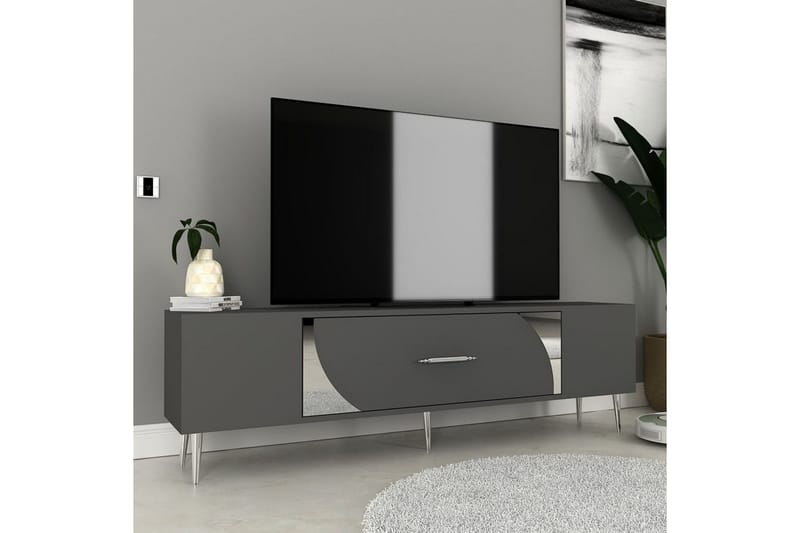Aldor Tv-bänk 150 cm - Antracit/Silver - Möbler - Tv möbel & mediamöbel - TV bänk & mediabänk