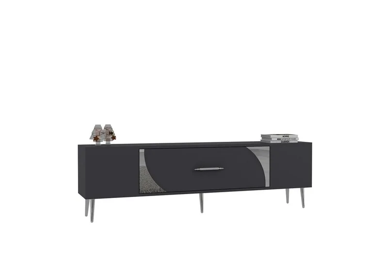 Aldor Tv-bänk 150 cm - Antracit/Silver - Möbler - Tv möbel & mediamöbel - TV bänk & mediabänk