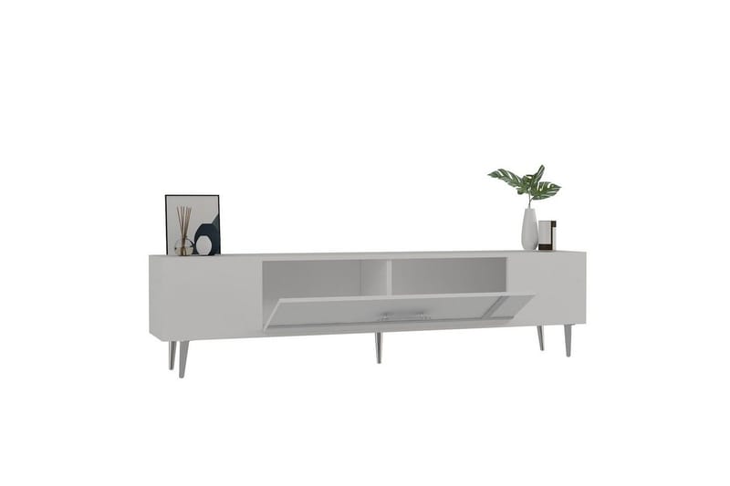 Aldor Tv-bänk 150 cm - Vit/Silver - Möbler - Tv möbel & mediamöbel - TV bänk & mediabänk