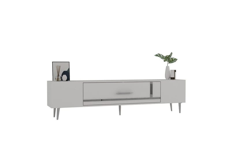 Aldor Tv-bänk 150 cm - Vit/Silver - Möbler - Tv möbel & mediamöbel - TV bänk & mediabänk