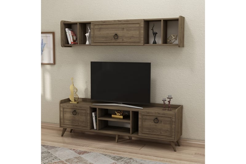 Alyasmin Tv-möbelset 180x27 cm Brun - Hanah Home - Möbler - Tv möbel & mediamöbel - TV-möbelset