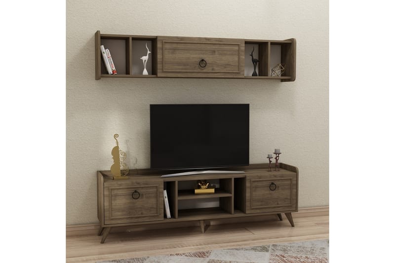 Alyasmin Tv-möbelset 180x27 cm Brun - Hanah Home - Möbler - Tv möbel & mediamöbel - TV-möbelset