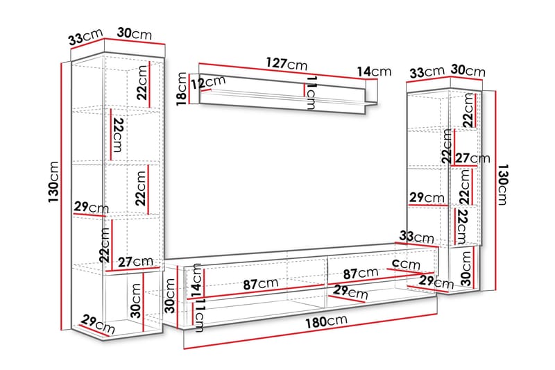 Amadeo Tv-möbelset - Vit - Möbler - Tv möbel & mediamöbel - TV-möbelset