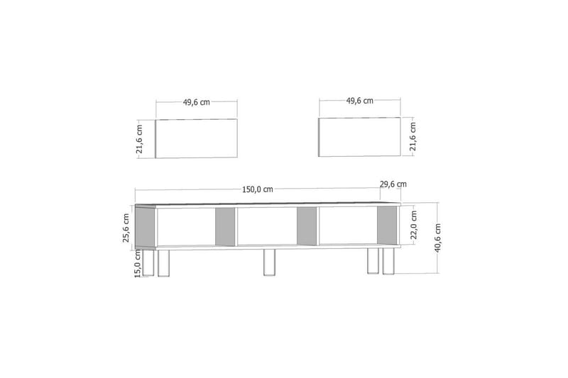 Amarinda Tv-bänk 150 cm - Brun - Möbler - Tv möbel & mediamöbel - TV bänk & mediabänk